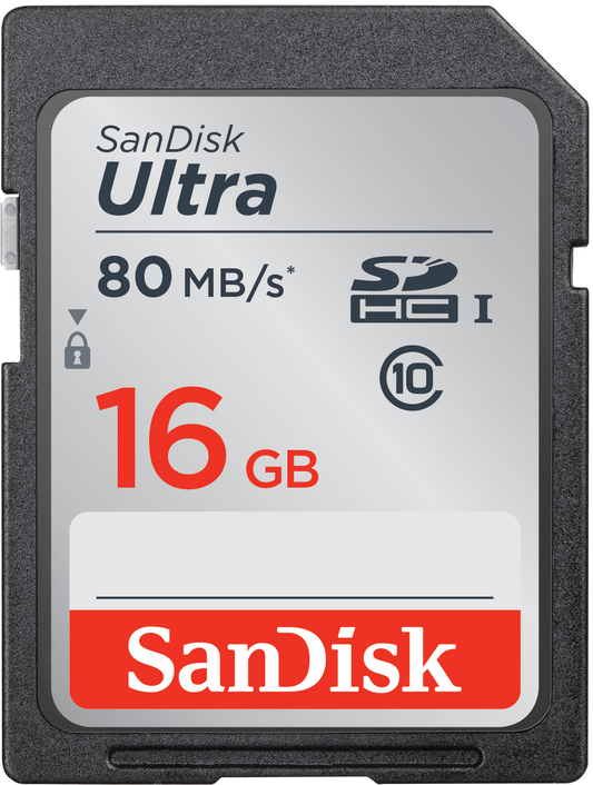 SDHC Geheugenkaart SanDisk Ultra, 16Gb, Klasse 10 SDSDUNC-016G-GN6IN