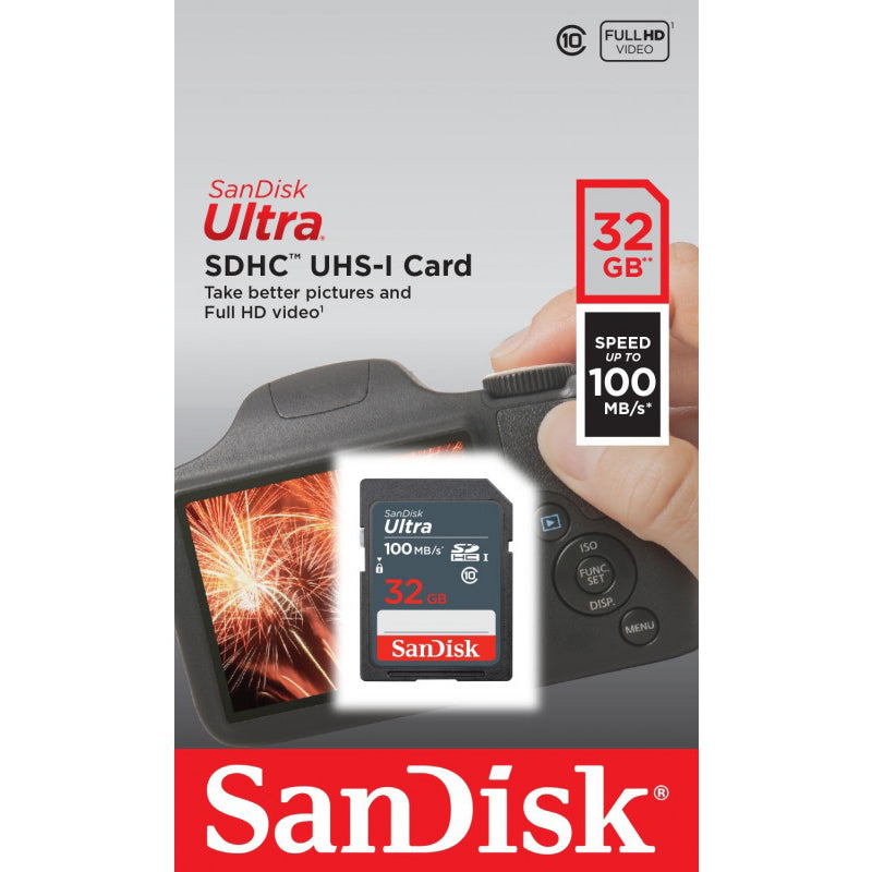 SanDisk Ultra SDHC Geheugenkaart, 32Gb, Klasse 10 SDSDUNR-032G-GN3IN