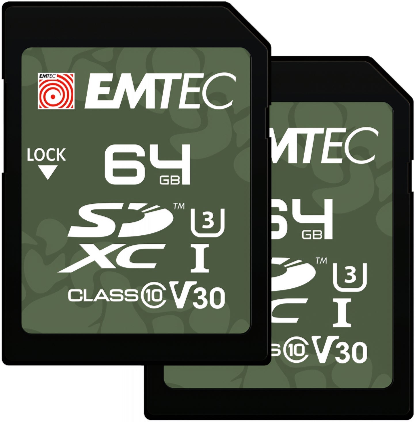 SDXC Speicherkarte Emtec Rugged Outdoor, 64GB, Klasse 10 / UHS-1 U3, 2er Set ECMSD64GXCU3ORP