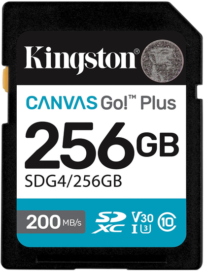 SDXC Speicherkarte Kingston Canvas Go Plus, 256GB, Klasse 10 / UHS-1 U3 SDG4/256GB