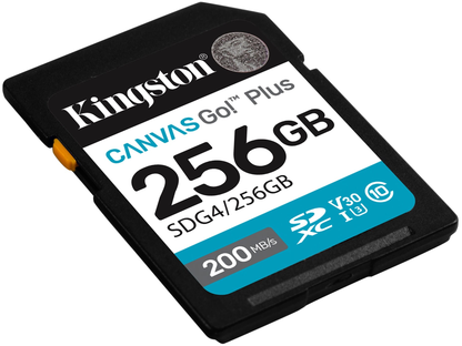 SDXC Speicherkarte Kingston Canvas Go Plus, 256GB, Klasse 10 / UHS-1 U3 SDG4/256GB