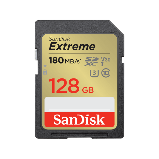 SanDisk Extreme SDXC Memory Card, 128Gb, Class 10 / UHS-1 U3 SDSDXVA-128G-GNCIN