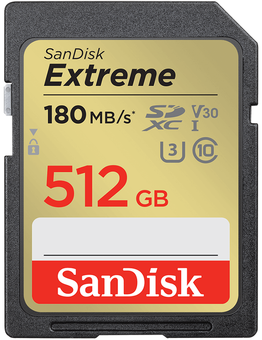 SDXC Speicherkarte SanDisk Extreme, 512GB, Klasse 10 / UHS-1 U3 SDSDXVV-512G-GNCIN