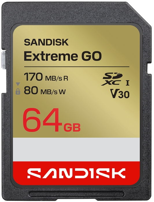 SDXC Geheugenkaart SanDisk Extreme Go, 64Gb, Klasse 10 / UHS-1 U1 SDSDXGN-064G-GNCIN