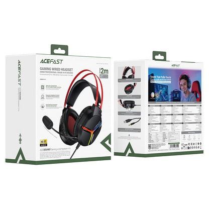 Casque Gaming 3,5 mm Acefast H16, RGB, 2m, Noir
