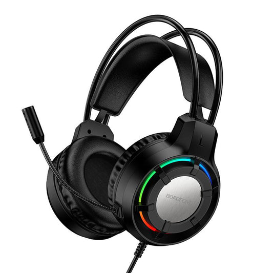 Gaming Headset 3.5mm Borofone BO112 Wave, RGB, 2m, Zwart