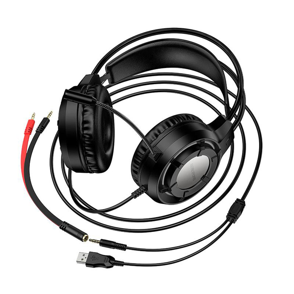 Gaming-Kopfhörer 3,5 mm Borofone BO112 Wave, RGB, 2 m, Schwarz