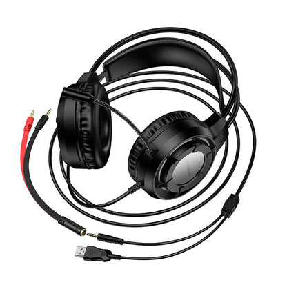 Gaming-Kopfhörer 3,5 mm Borofone BO112 Wave, RGB, 2 m, Schwarz