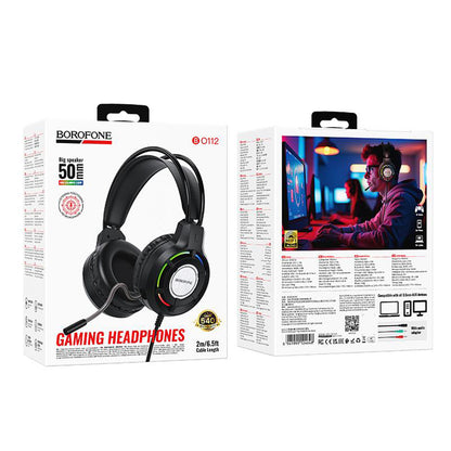 Gaming-Kopfhörer 3,5 mm Borofone BO112 Wave, RGB, 2 m, Schwarz