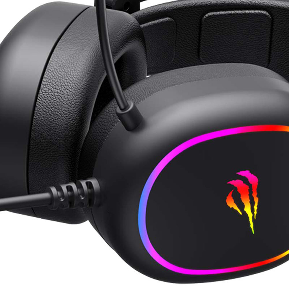 Casques Gaming 3.5mm HAVIT H2016d, RGB, 2m, Noirs