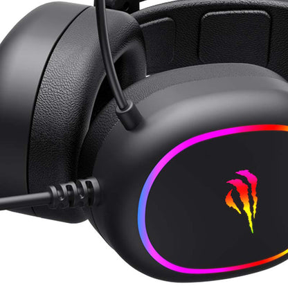 Casques Gaming 3.5mm HAVIT H2016d, RGB, 2m, Noirs