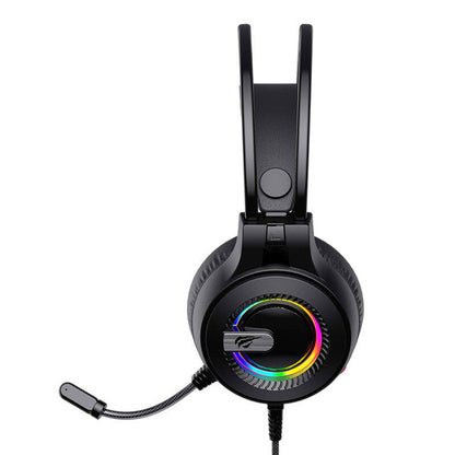 Gaming Kopfhörer 3.5mm HAVIT H2040d, RGB, 2.1m, Schwarz