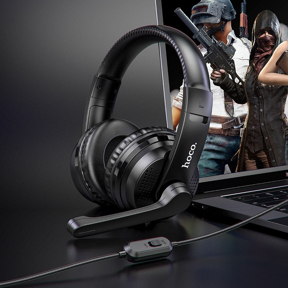 Casque Gaming 3,5 mm HOCO W103, Noir