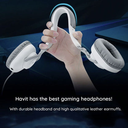 Gaming Headset USB HAVIT H2230U, 1.8m, Wit