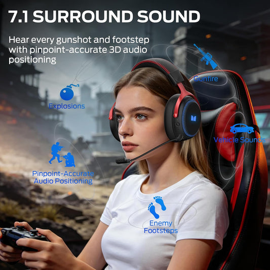 Draadloze Gaming Koptelefoon Monster Mission 350, BT / Wi-Fi / Bedraad, Zwart