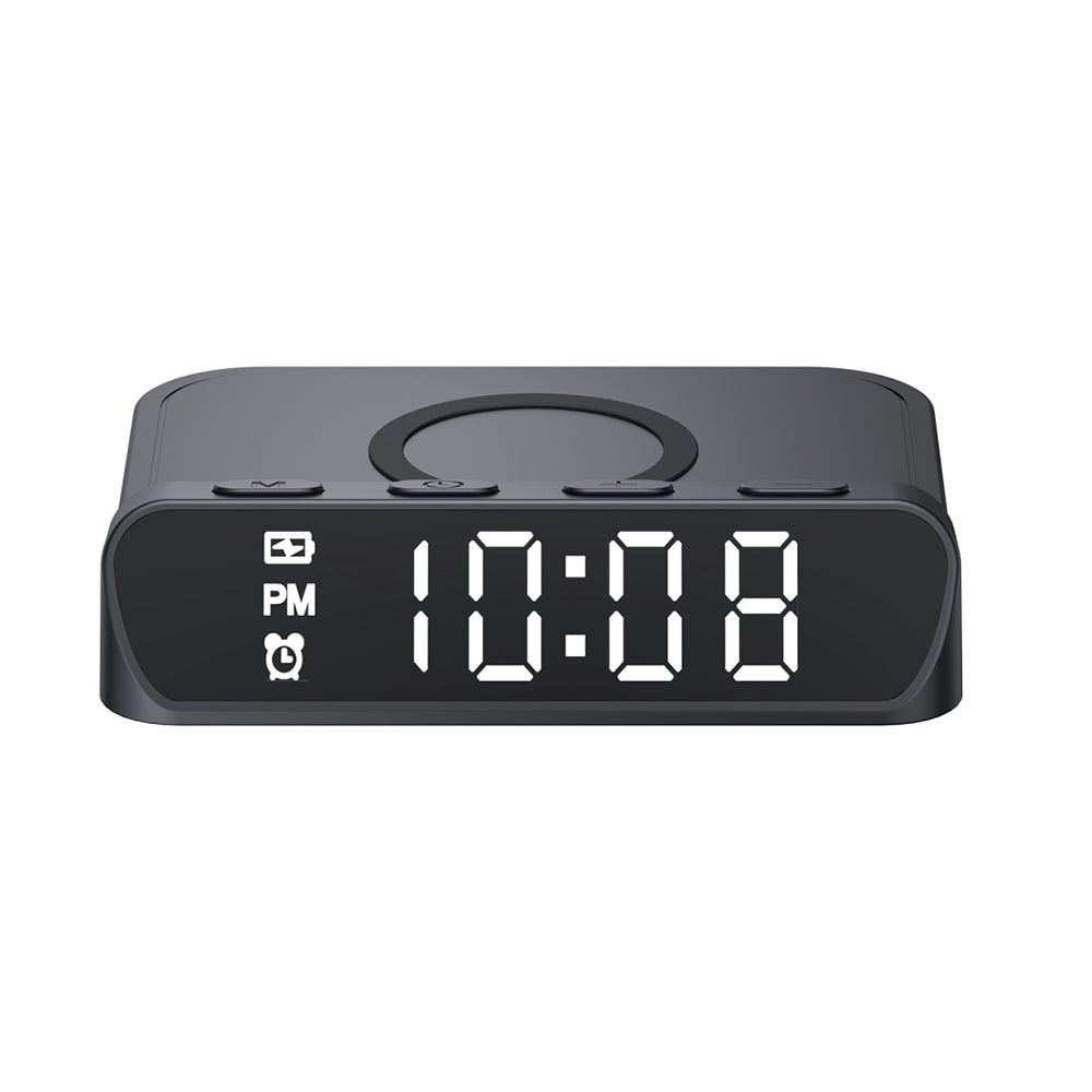 HAVIT W3031 Digital Clock with QI Wireless Charging, Black