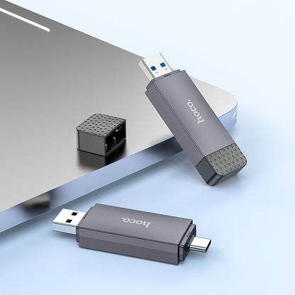 Lecteur de cartes USB / USB-C HOCO HB45, SD - microSD, USB 2.0, Gris 