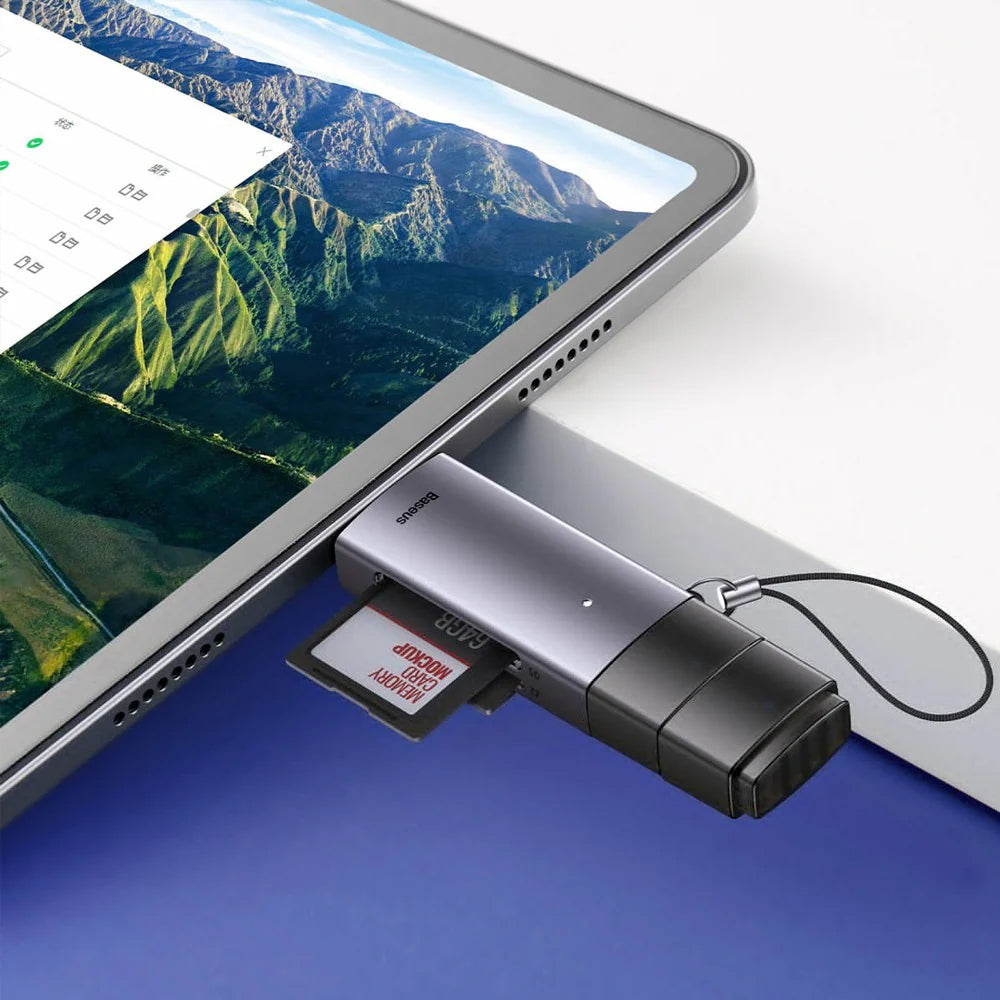 Kaartlezer USB / USB-C Baseus Lite, SD - microSD, Grijs WKQX060113 