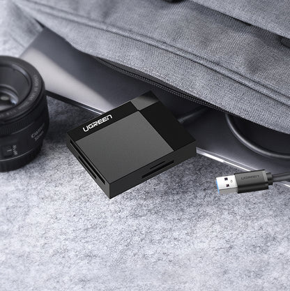 USB 3.0 Kaartlezer UGREEN CR125, SD - microSD - CF - MS, Zwart