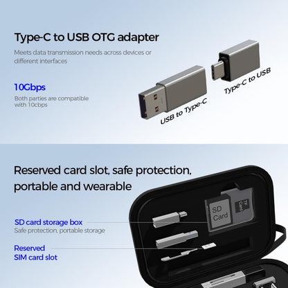 USB / USB-C Kartenleser OEM OmniLink Pro-003 Travel, 10in1, Grau