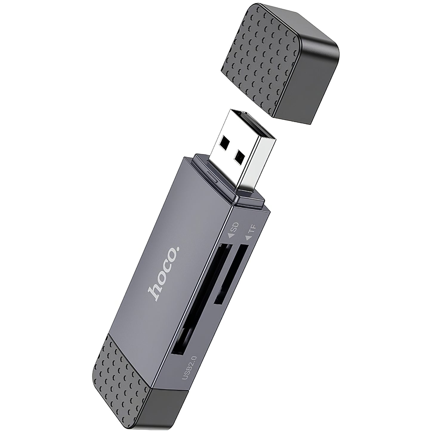 Lecteur de cartes USB / USB-C HOCO HB45, SD - microSD, USB 2.0, Gris 