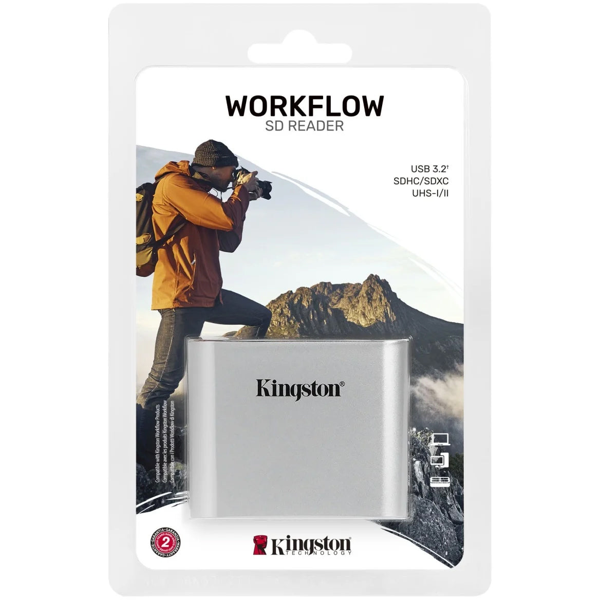 Lecteur de carte USB-C Kingston Workflow, Dual SD, Gris WFS-SD