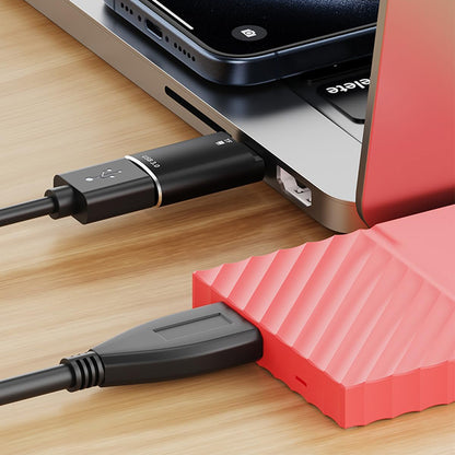 Kaartlezer USB-C Techsuit AluVoltX, USB-A (OTG) - microSD, Zwart