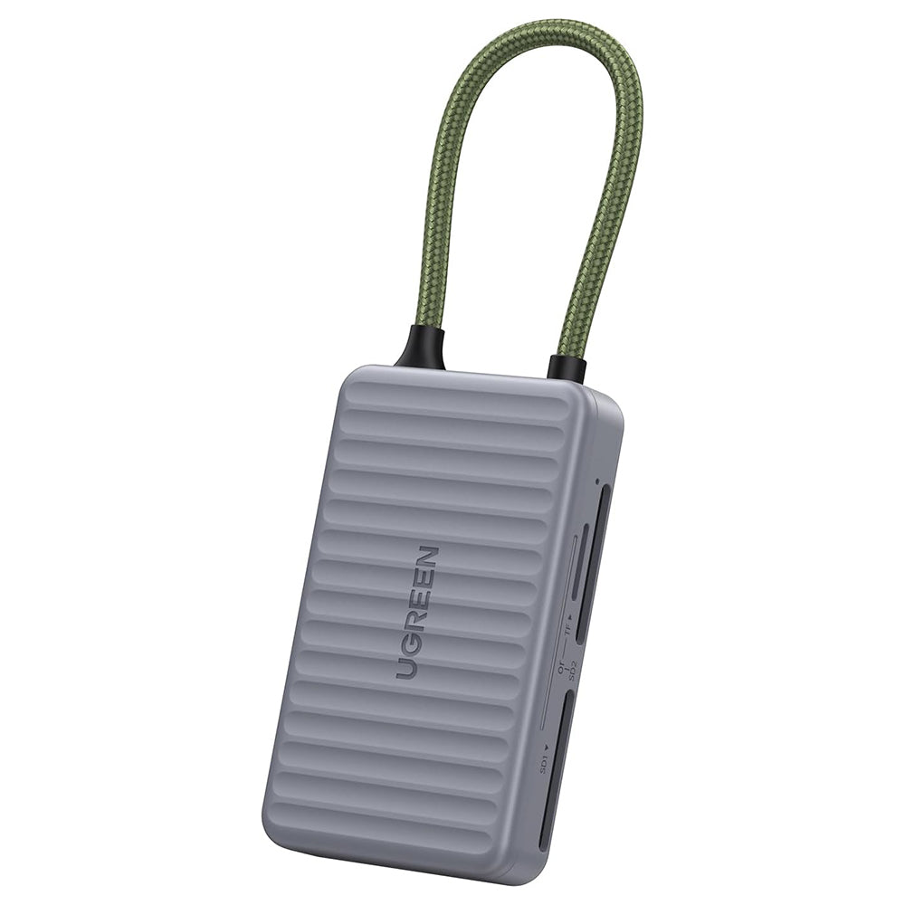 UGREEN 55886 USB-C Kaartlezer met Organizer, 2 x SD - microSD, Grijs