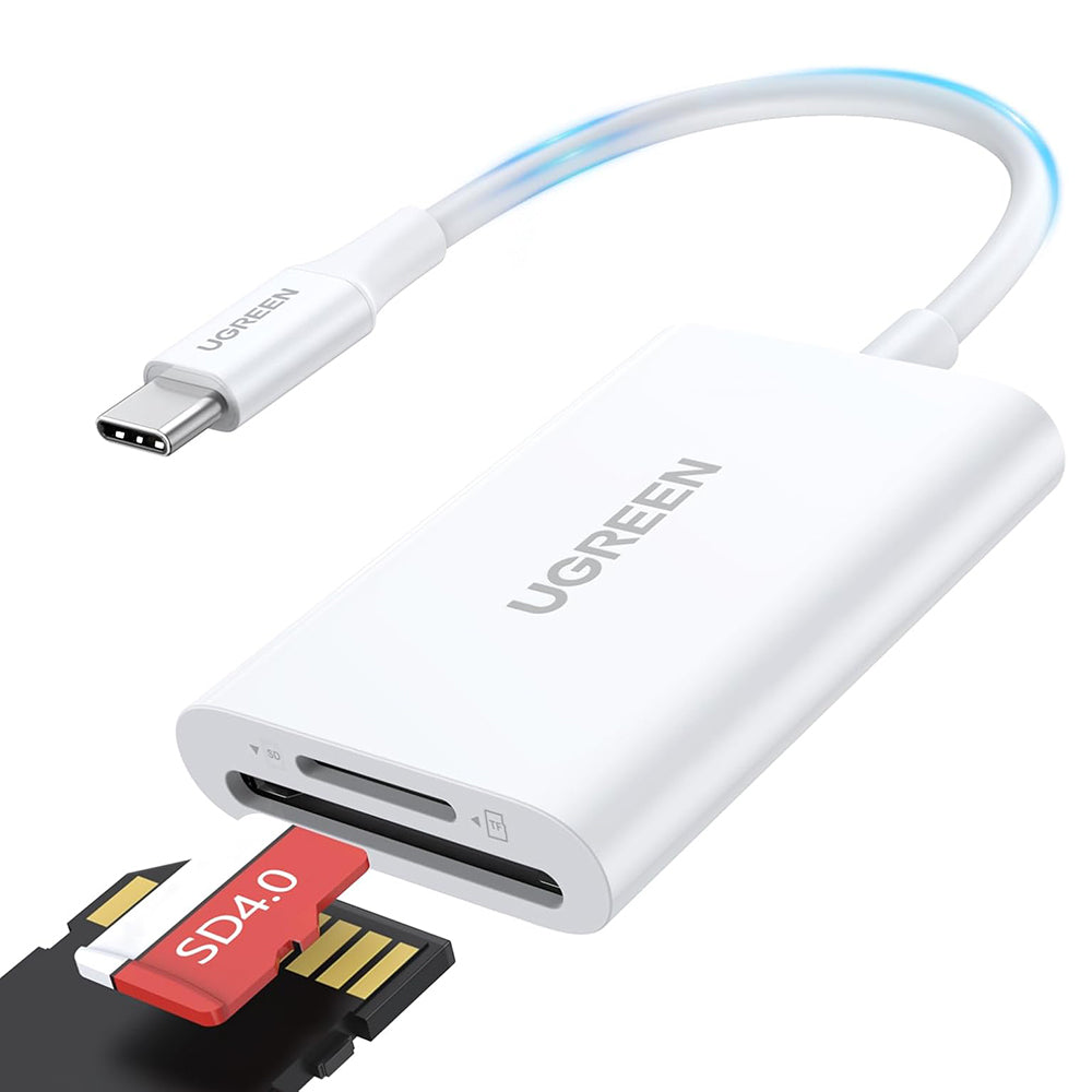 USB-C Kaartlezer UGREEN CM265, SD - microSD, Wit