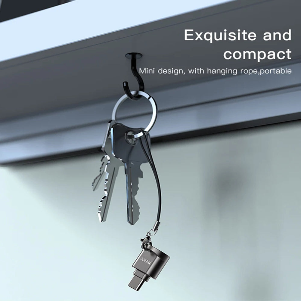 USB-C Yesido GS19 Card Reader, USB-A (OTG) - microSD, Gray