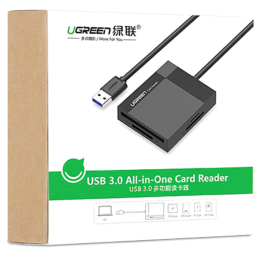 USB 3.0 Kartenleser UGREEN CR125, SD - microSD - CF - MS, Schwarz