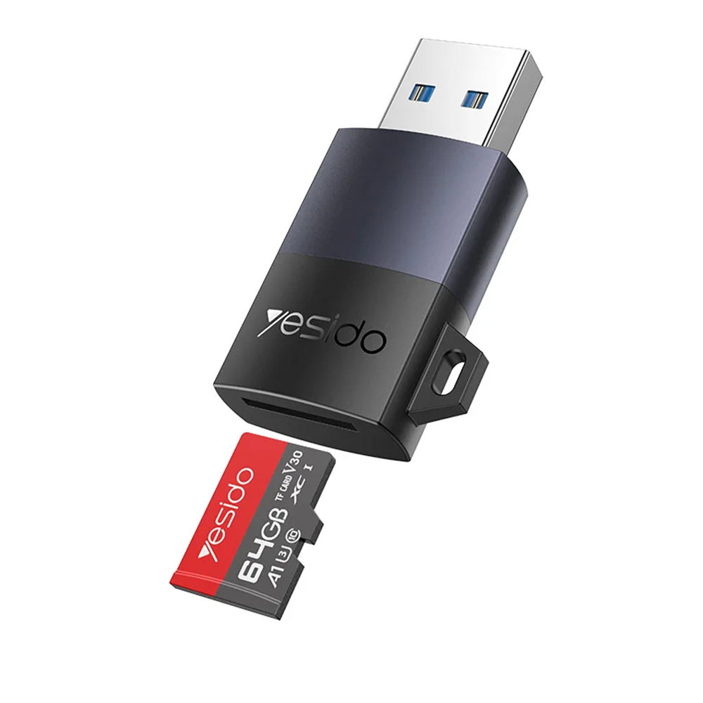 Lecteur de carte USB 3.0 Yesido GS36, microSD, Noir