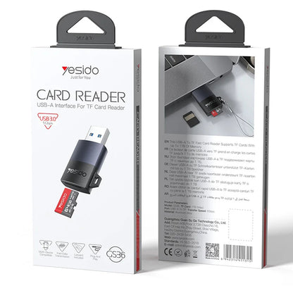 Lecteur de carte USB 3.0 Yesido GS36, microSD, Noir
