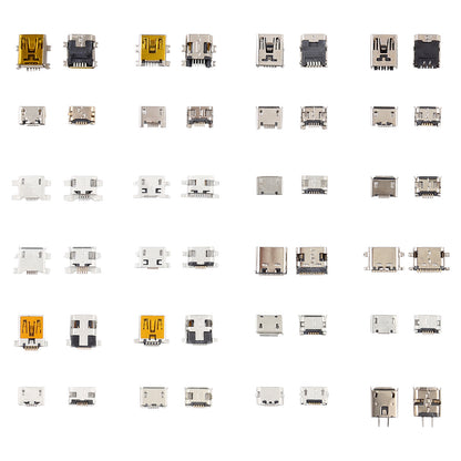 Connecteurs de charge MicroUSB / miniUSB / USB-C, différents modèles, ensemble 240 pièces