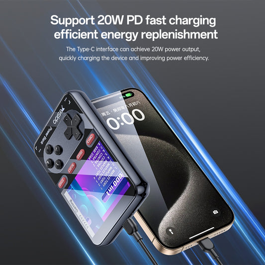Console de jeu portable avec batterie externe Yesido YP87, noire