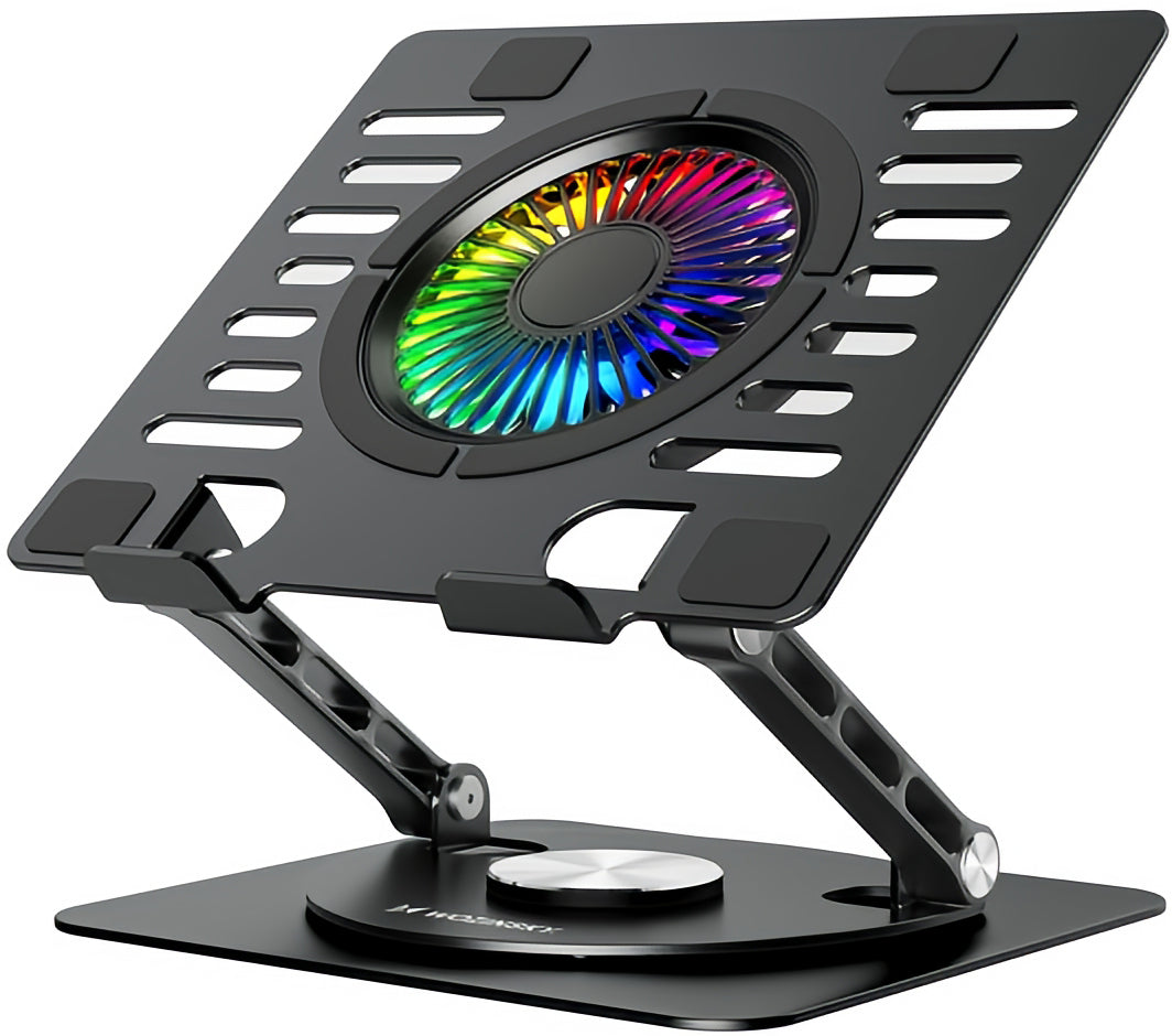 Refroidisseur WZK CoolBase pour ordinateur portable 10 pouces - 16 pouces, RGB, noir