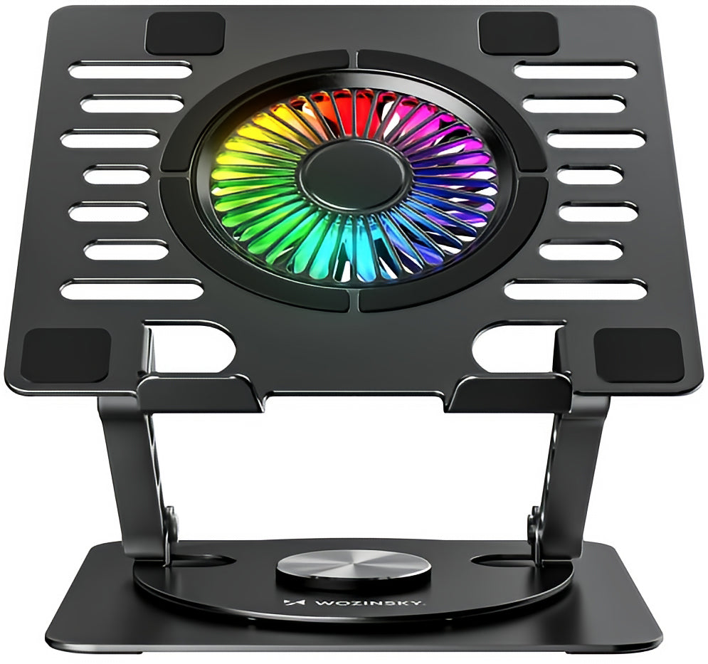 Refroidisseur WZK CoolBase pour ordinateur portable 10 pouces - 16 pouces, RGB, noir