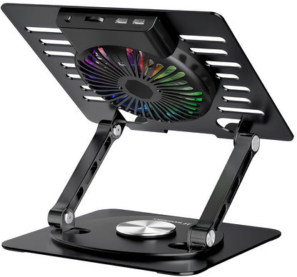 Refroidisseur WZK CoolBase pour ordinateur portable 10 pouces - 16 pouces, RGB, noir