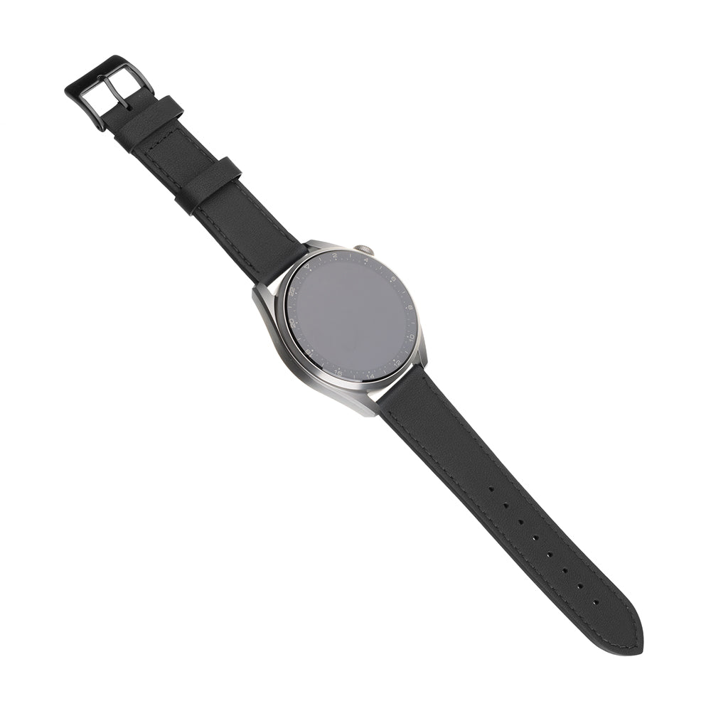 Bracelet en cuir Fixed pour Huawei Watch / Xiaomi Watch Series, 22mm, Noir.