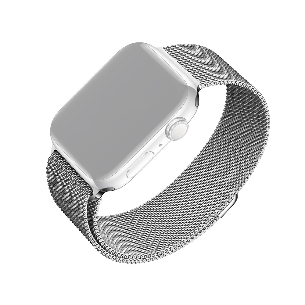 Fixed Mesh Armband für Apple Watch 42mm / 41mm / 40mm / 38mm Serie, Silberfarben
