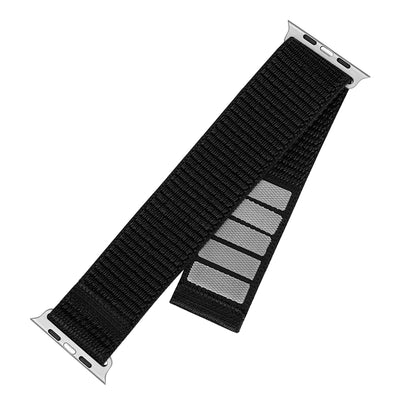 Fixed Nylon Sporty Armband für Apple Watch 42mm / 41mm / 40mm / 38mm Serie, Schwarz