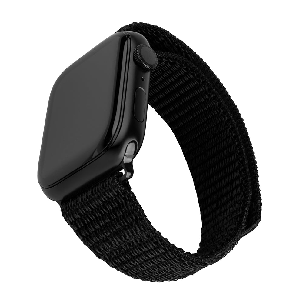 Fixed Nylon Sporty band voor Apple Watch 49mm / 46mm / 45mm / 44mm / 42mm Series, Zwart