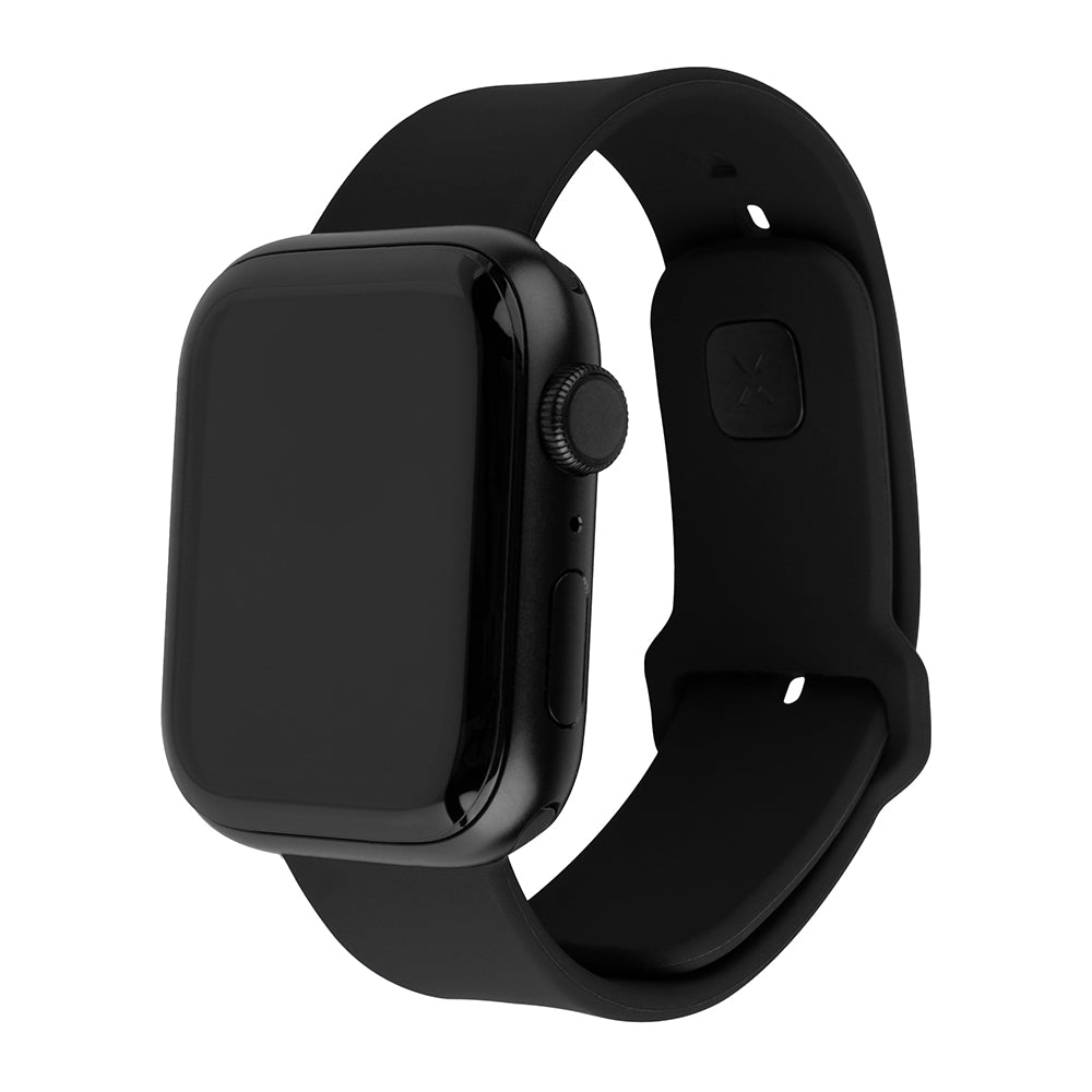 Fixed Silicone Sporty Armband für Apple Watch 42mm / 41mm / 40mm / 38mm Serie, Schwarz