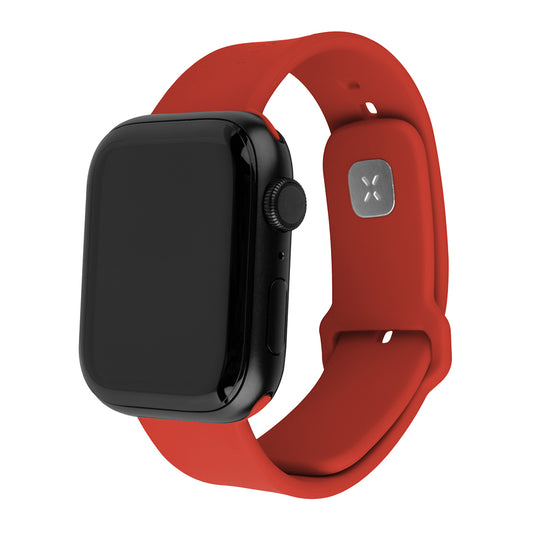 Fixed Silicone Sporty Armband für Apple Watch 49mm / 46mm / 45mm / 44mm / 42mm Serie, Rot