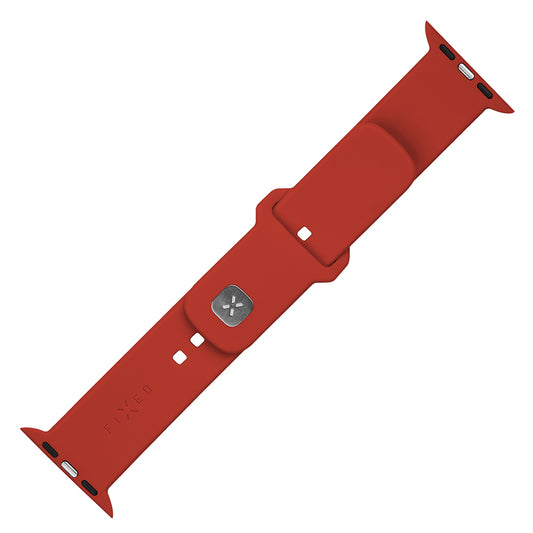 Fixed Silicone Sporty Armband für Apple Watch 49mm / 46mm / 45mm / 44mm / 42mm Serie, Rot