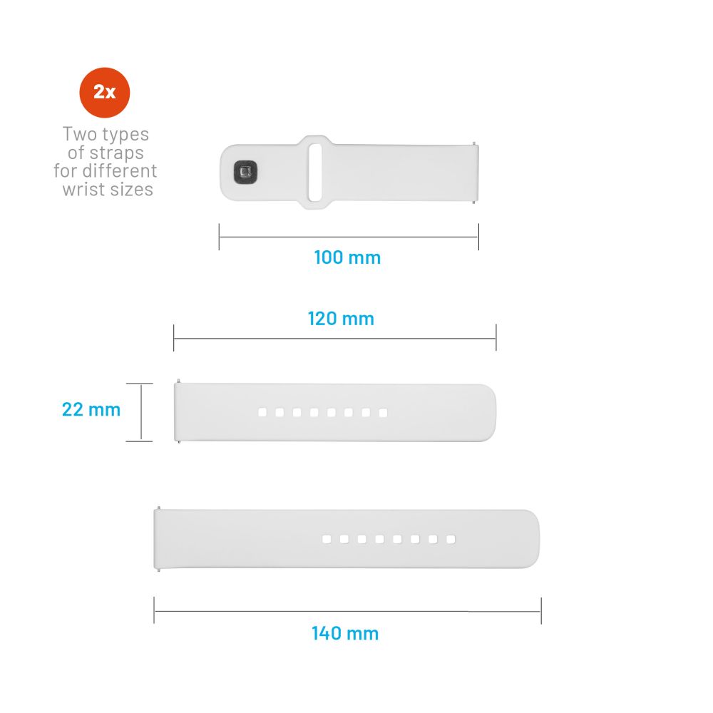 Fixed Silicone Sporty Armband für Huawei Watch / Xiaomi Watch Series, 22mm, Weiß