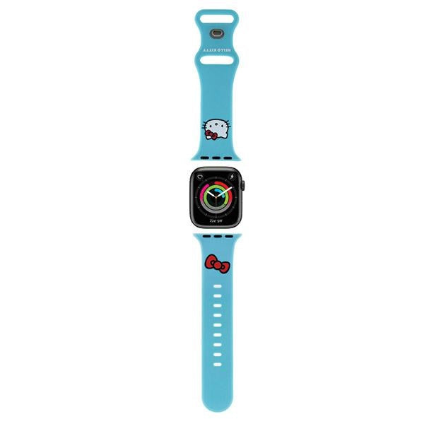 Bracelet Hello Kitty Silicone Kitty Head pour Apple Watch 42mm / 41mm / 40mm / 38mm Series, Bleu