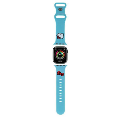 Bracelet Hello Kitty Silicone Kitty Head pour Apple Watch 42mm / 41mm / 40mm / 38mm Series, Bleu