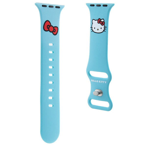Bracelet Hello Kitty Silicone Kitty Head pour Apple Watch 42mm / 41mm / 40mm / 38mm Series, Bleu