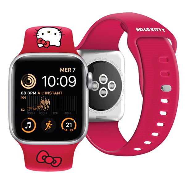 Hello Kitty Siliconen Kitty Head Band voor Apple Watch 42mm / 41mm / 40mm / 38mm Series, Roze